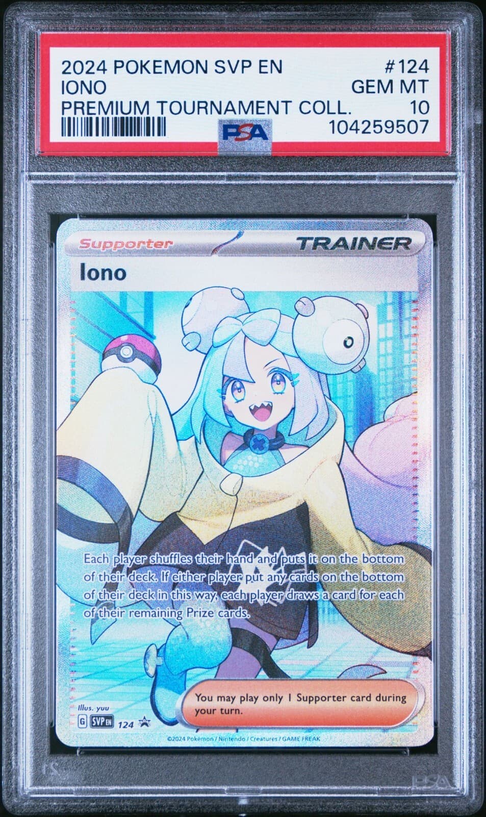 2024 Iono 124 Sv: Scarlet & Violet Promo Cards Holo PSA 10