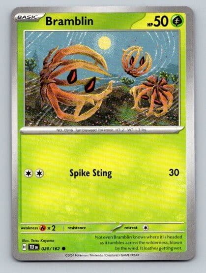 2024 Pokemon Card Temporal Forces Bramblin 20/162