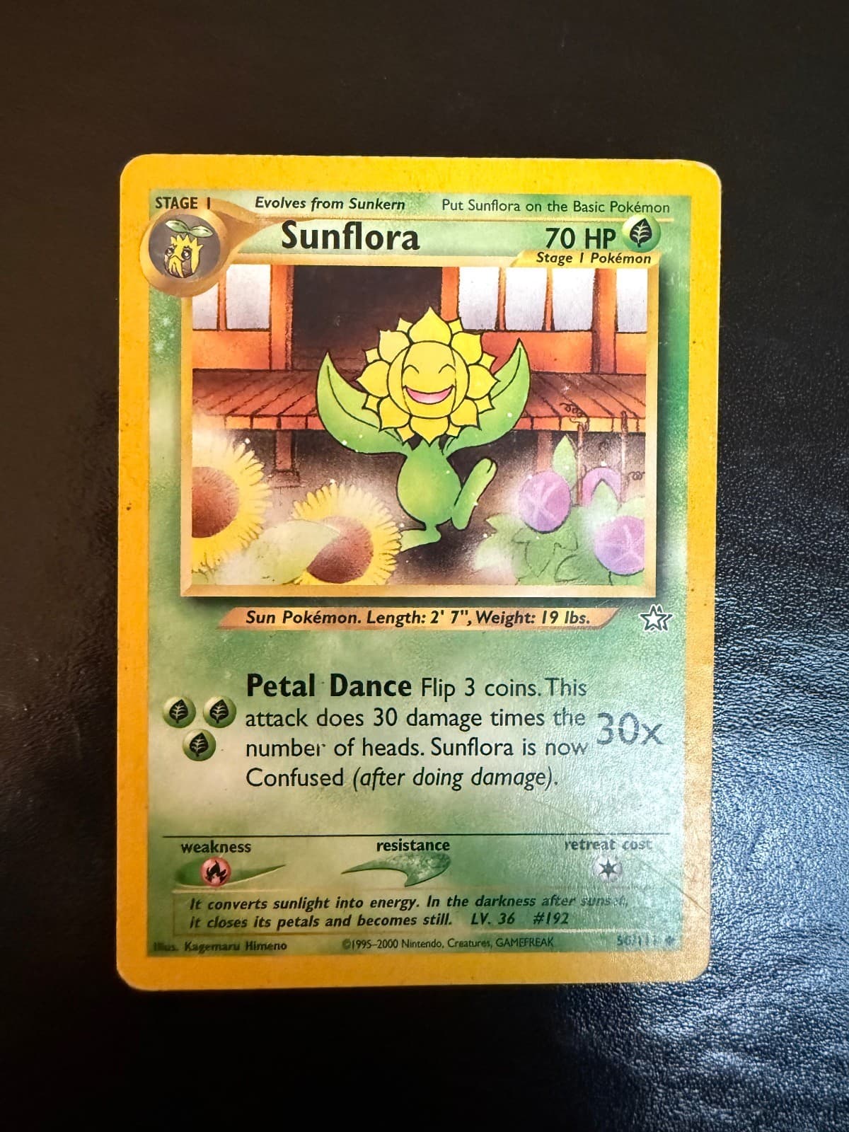 Sunflora 50/111 Uncommon Neo Genesis Pokemon Unlimited Heavily Played