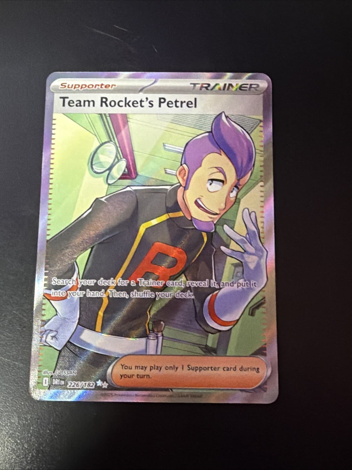 Team Rocket's Petrel 226/182 Ultra Rare Destined Rivals Pokemon Holo Near Mint B