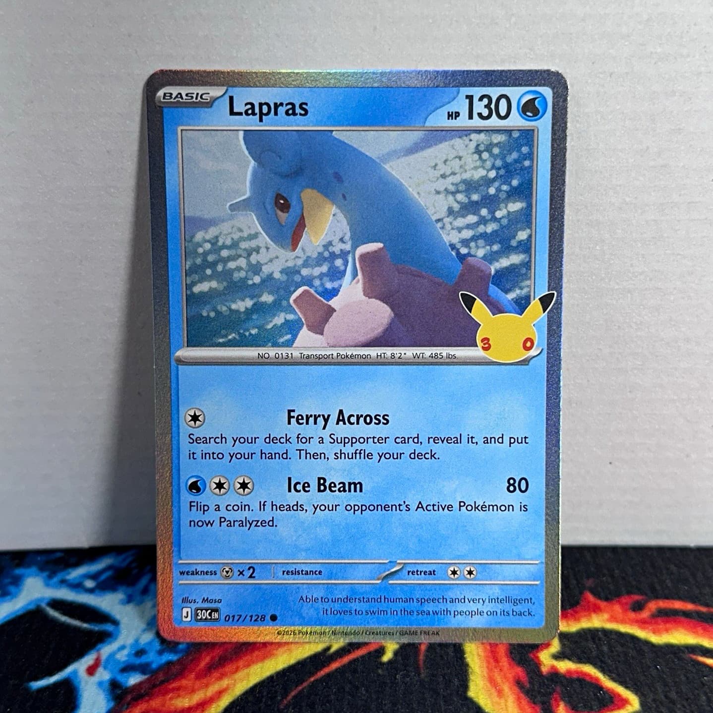 Lapras, Pokémon 30th Celebration 017/128 Holo Rare, NM