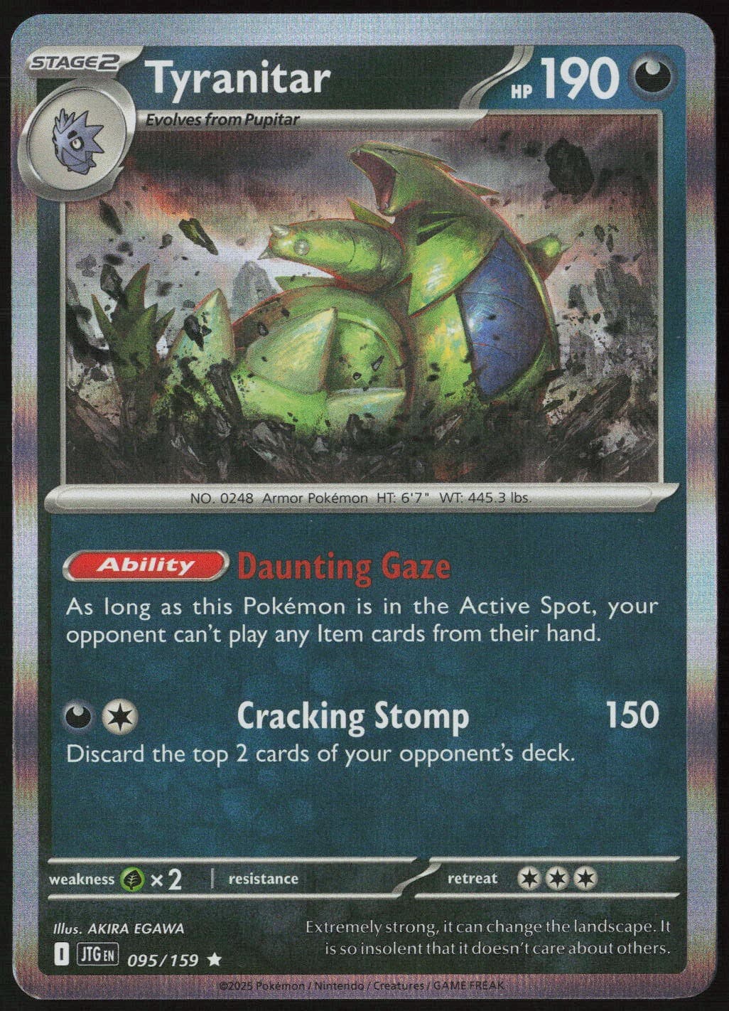 Tyranitar #95/159 (Holo) (NM) SV09: Journey Together JTG Pokemon