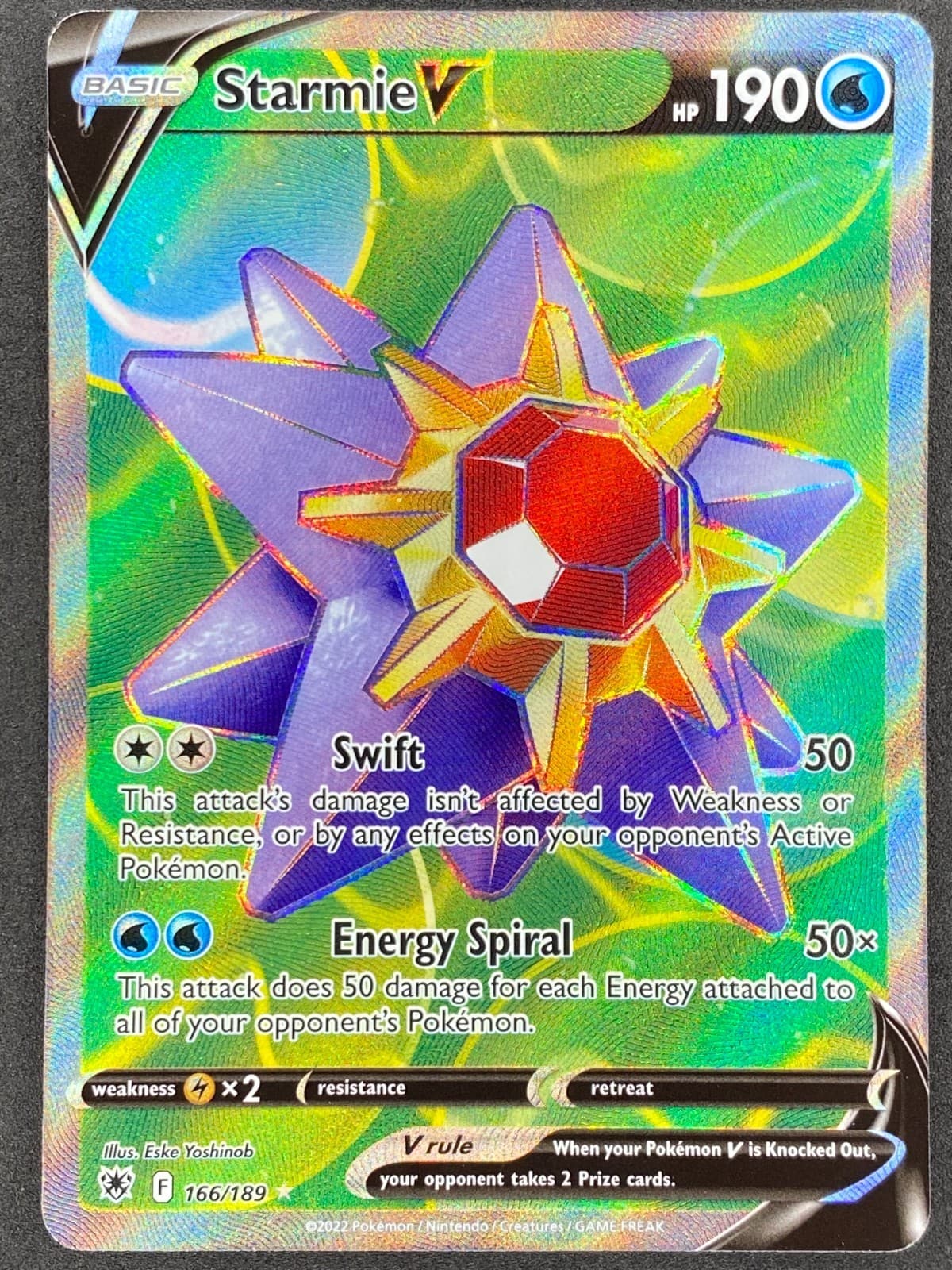 Pokémon Starmie V Full Art 166/189 ASR Astral Radiance NM
