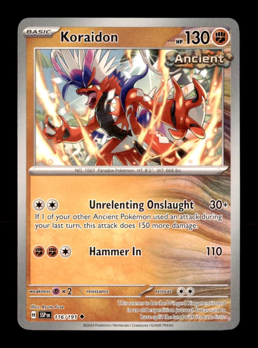 Koraidon 116/191 Uncommon Surging Sparks Pokemon Near Mint