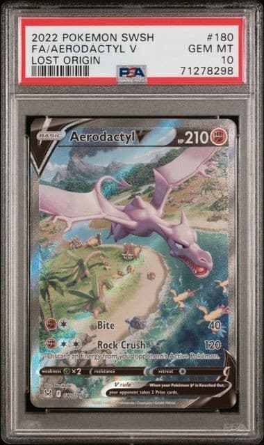 Aerodactyl V Full Alt Art 2022 Pokemon Sword & Shield Lost Origin 180/196 PSA 10