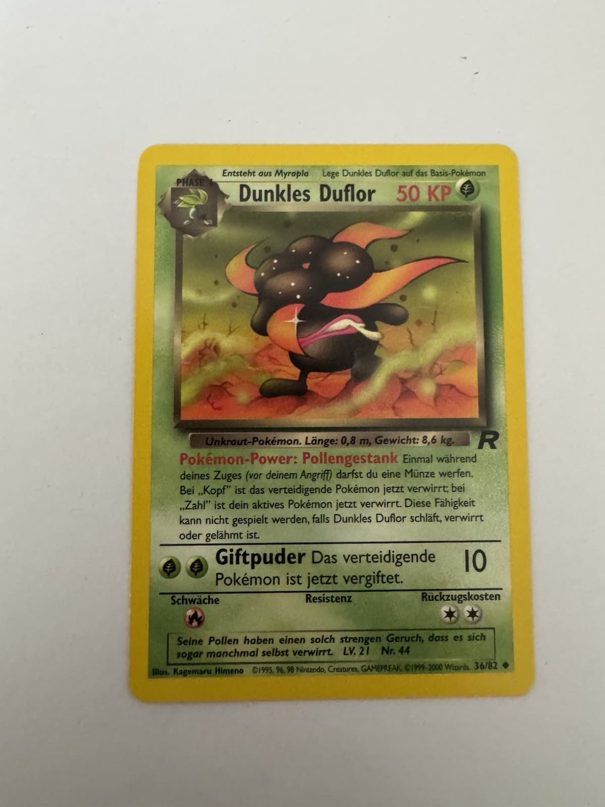 Pokémon Karte Dunkles Duflor 36/82 Team Rocket Set Deutsch TCG Pokemon 1999