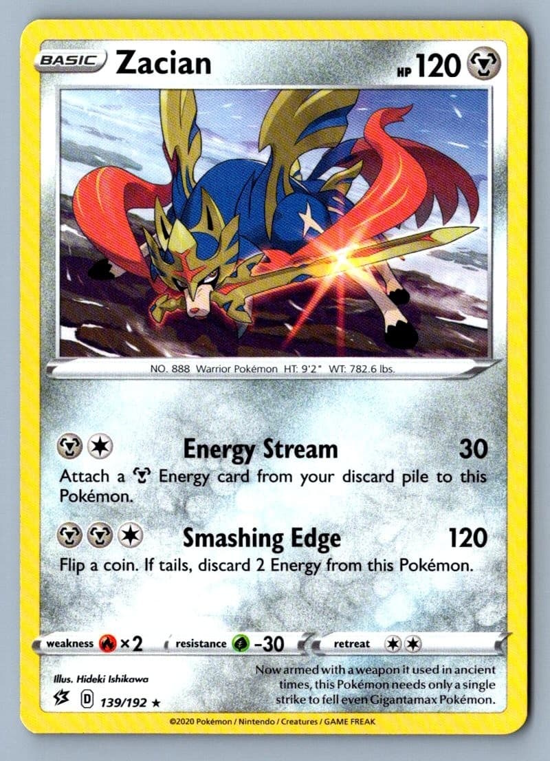 Zacian 139/192 Rebel Clash Pokemon NM