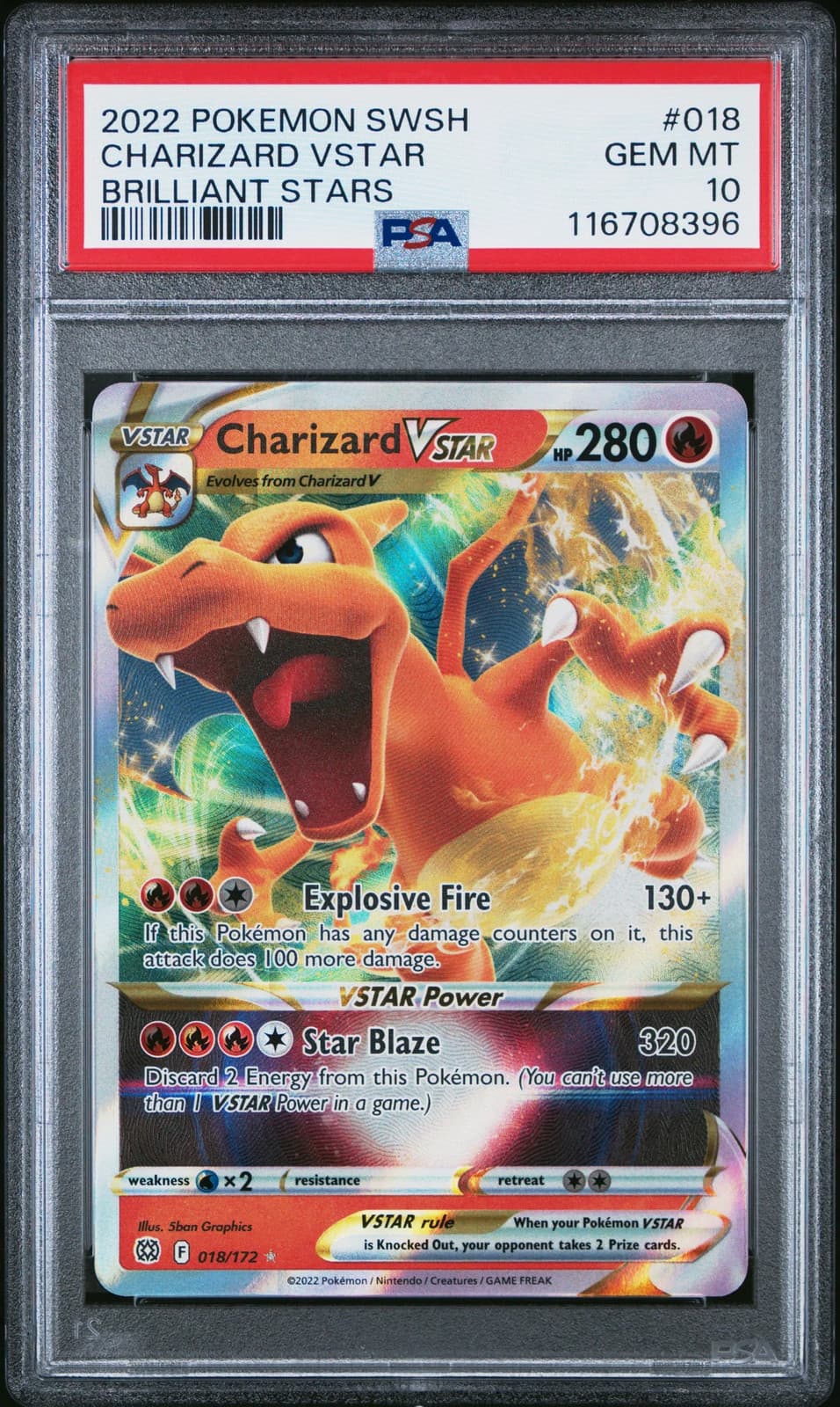 Charizard VSTAR 2022 Pokemon Sword & Shield Brilliant Stars  PSA 10 #018