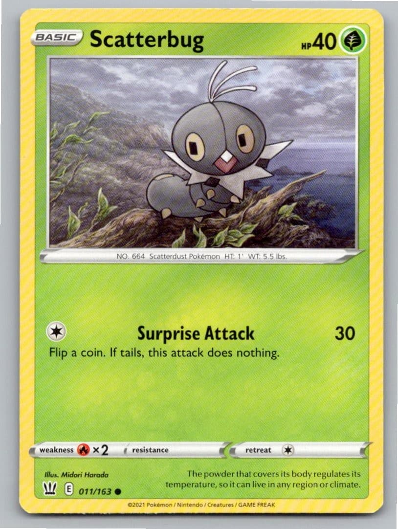2021 POKEMON SCATTERBUG BATTLE STYLES 011/163 C NM A93724 FREE S&H