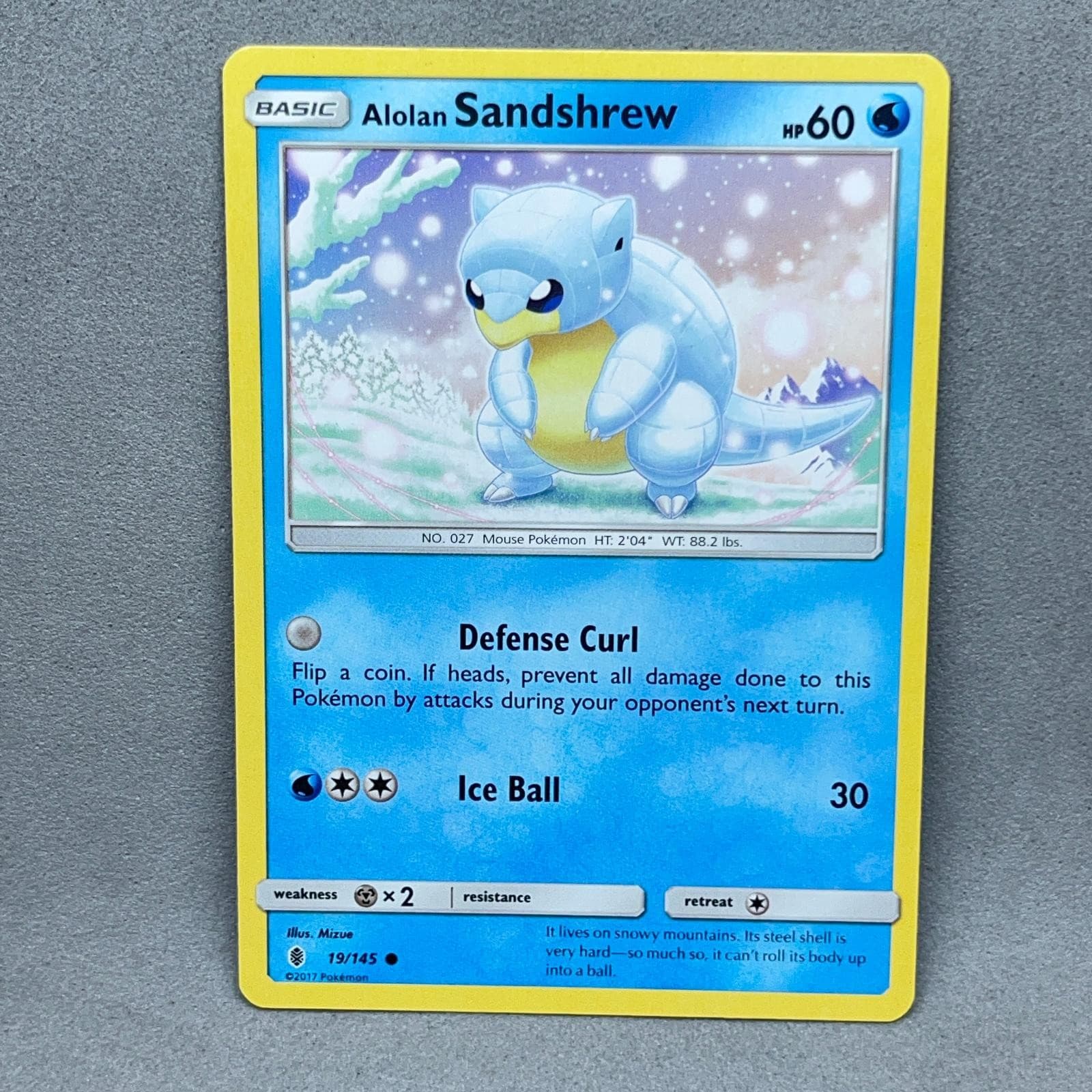 Alolan Sandshrew 19/145 Guardians Rising Common Pokemon LP A4