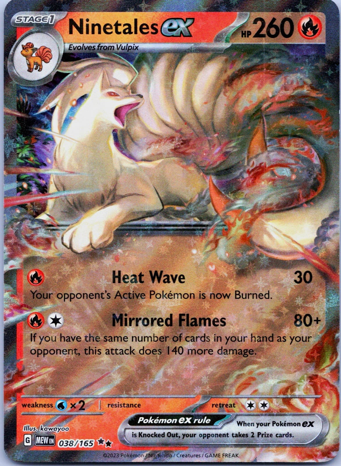 The Pokémon Company Ninetales ex 038/165 Sv 151 Double Rare Holo EN 2023