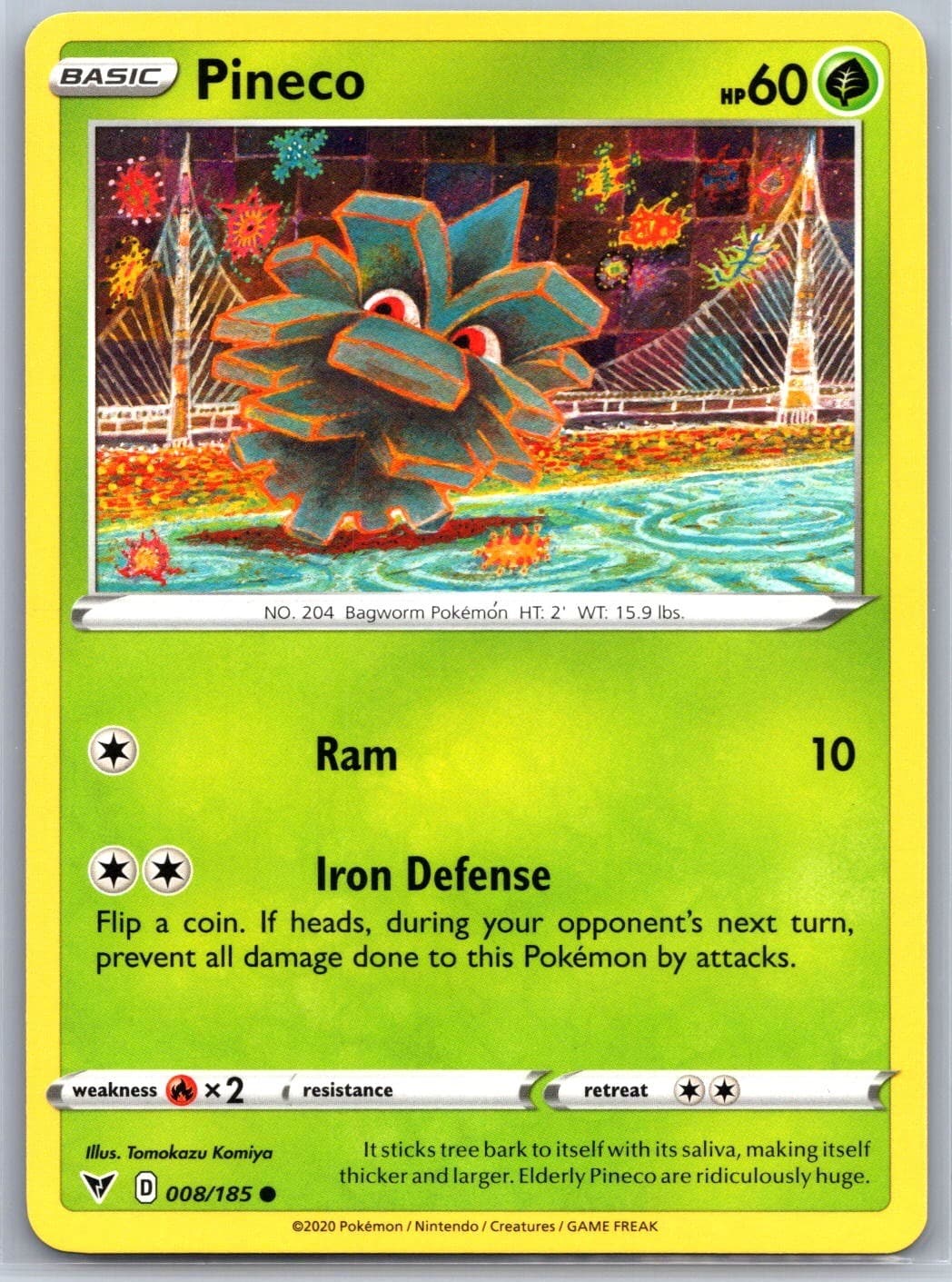 Pineco 008/185 Common Vivid Voltage Pokemon Near Mint