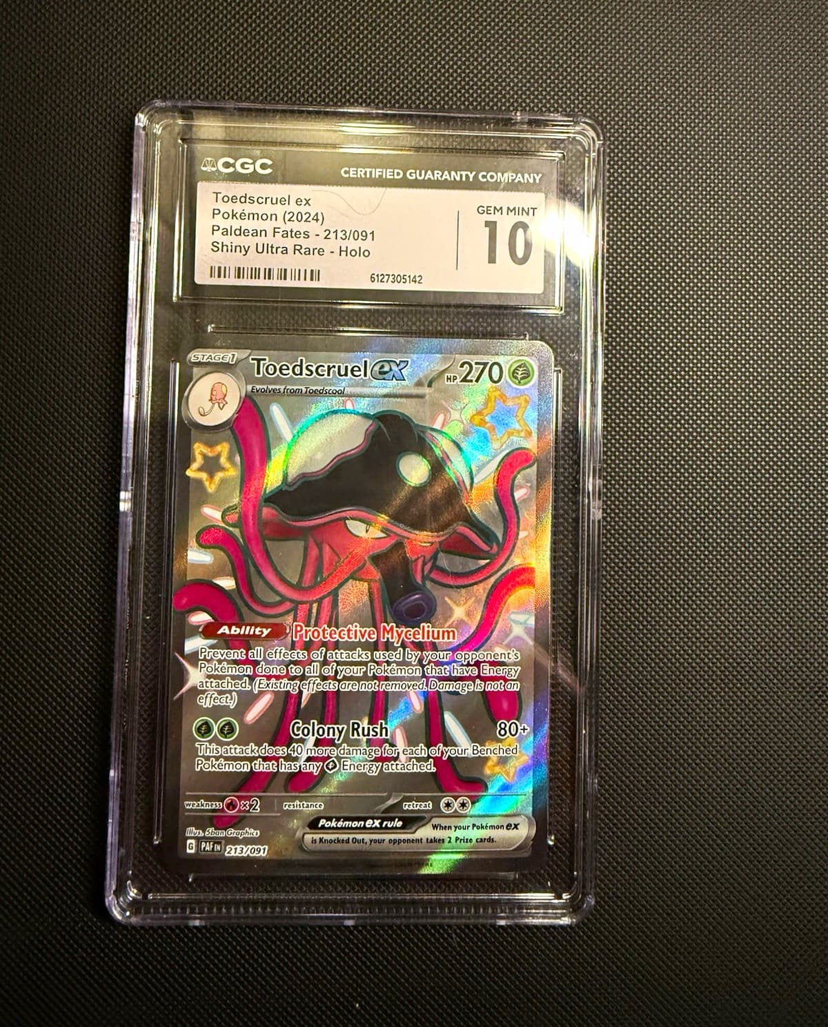 CGC 10 Toedscruel ex 213/091 Paldean Fates Shiny Ultra Rare Holo 2024