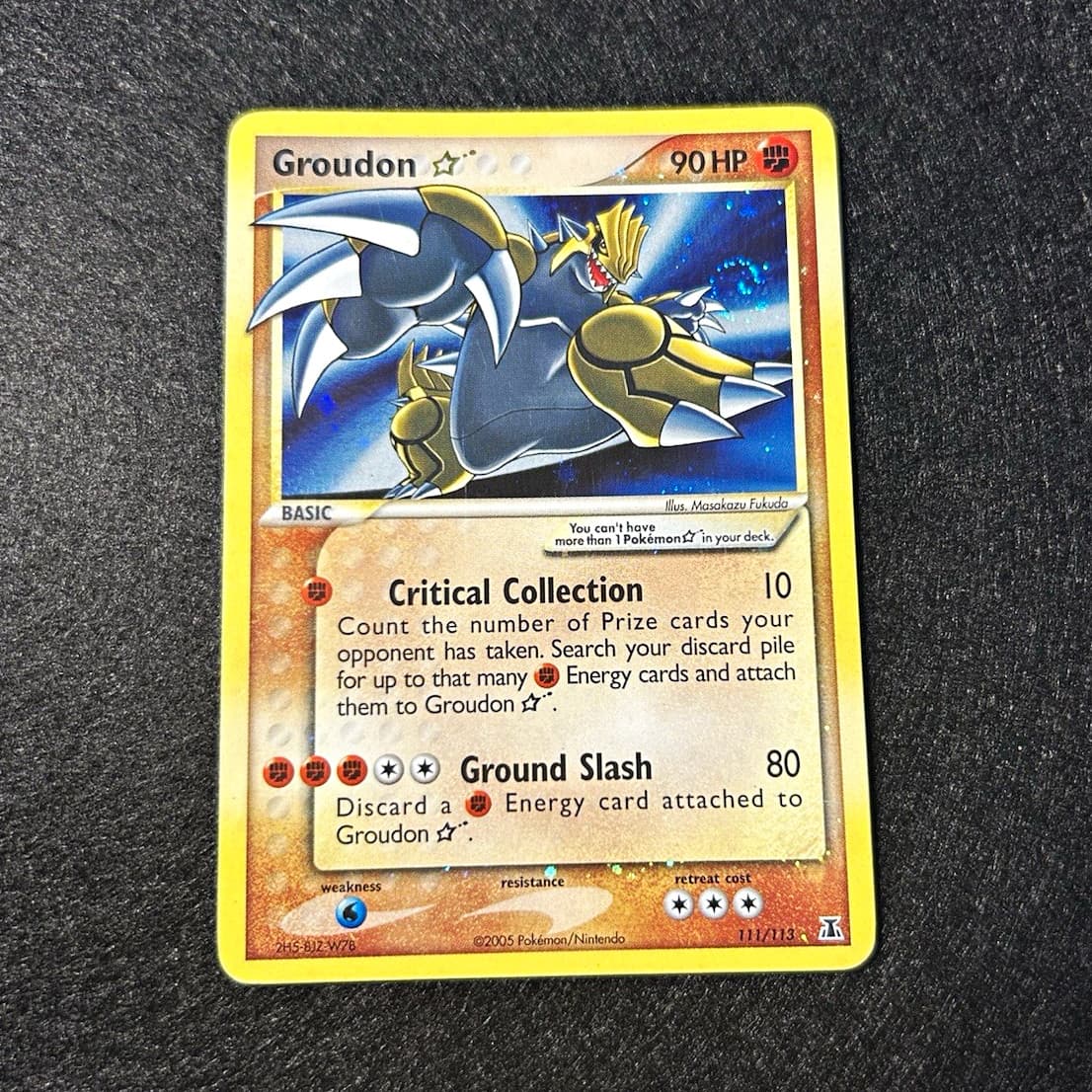 Pokemon TCG Groudon Star 111/113 EX Delta Species Holo English 2005 HAND SWIRL🌀