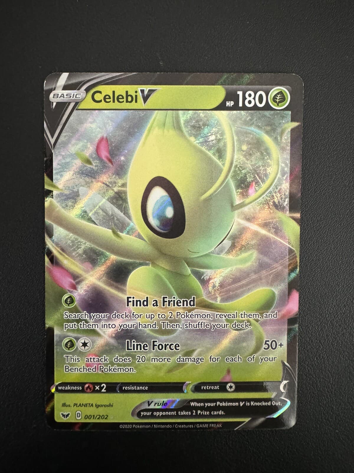 POKÉMON TCG CELEBI V 1/202 SWORD AND SHIELD BASE SET UPTRA RARE!!