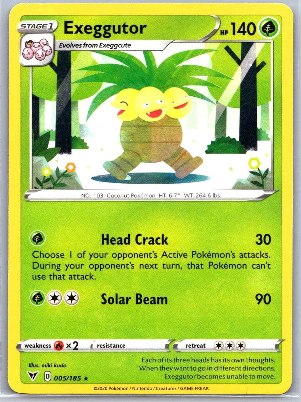 Exeggutor 005/185 Rare Vivid Voltage Pokemon Near Mint