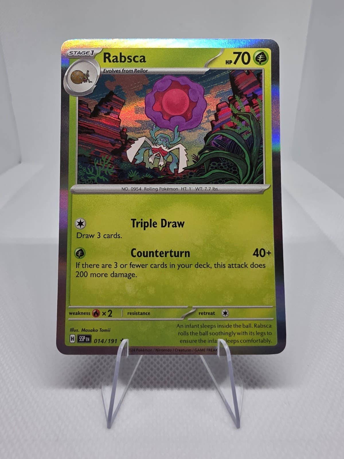 Pokemon TCG Rabsca 14/191 Surging Sparks Holo Rare EN NM