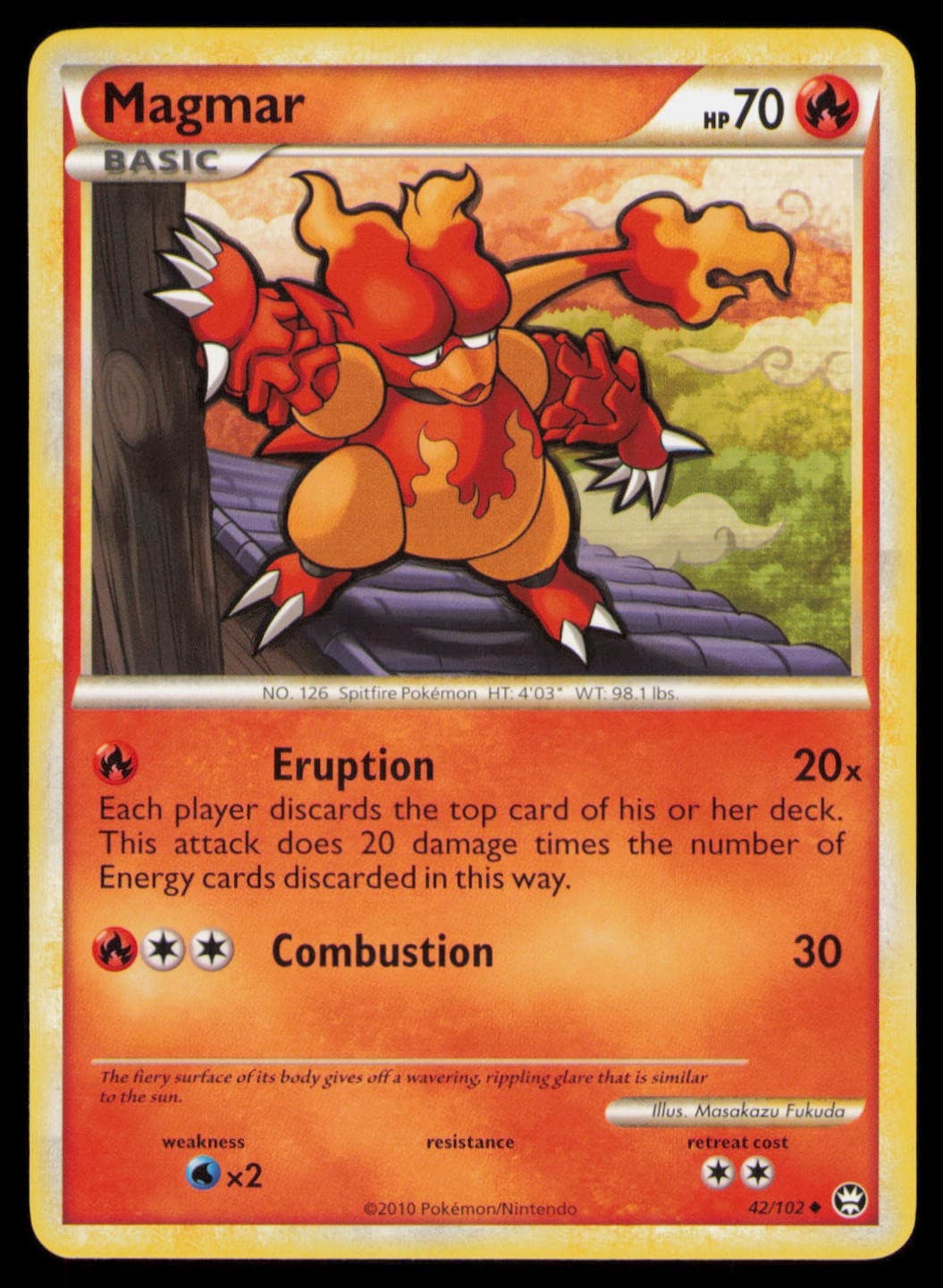 Magmar 42/102 Uncommon HGSS Triumphant Pokemon Near Mint
