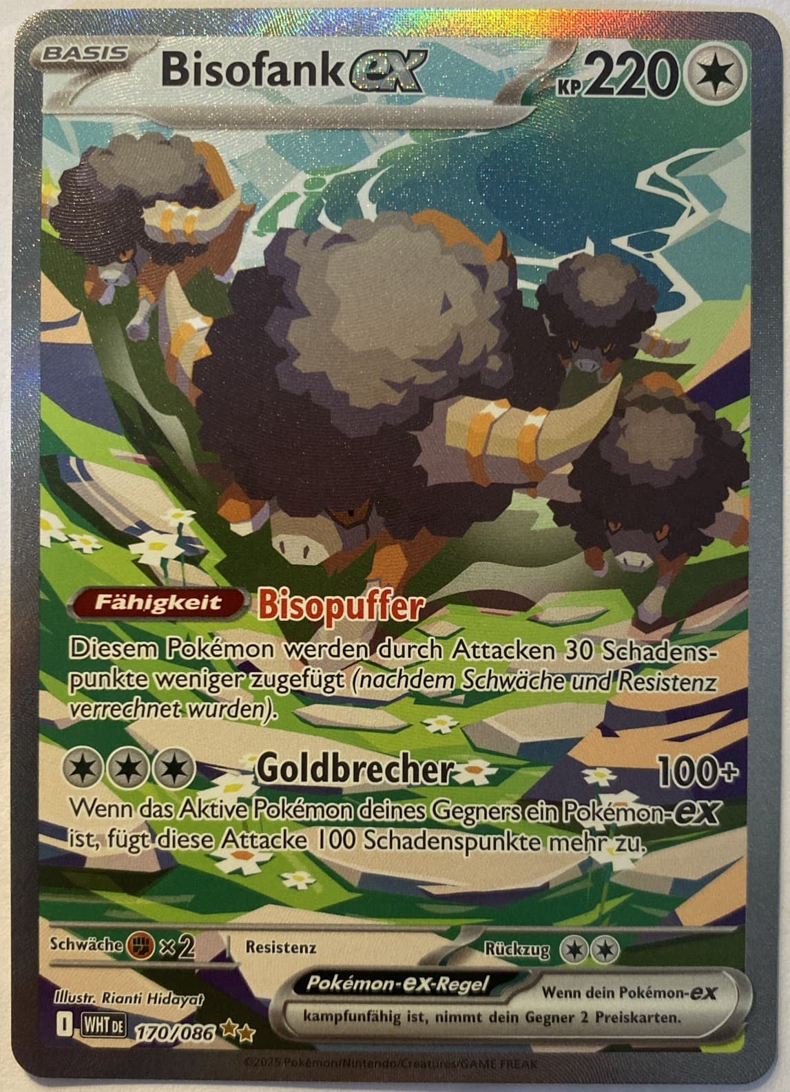 Pokemon Bisofank ex SIR | Deutsch 170/086 Weiße Flammen | Near Mint