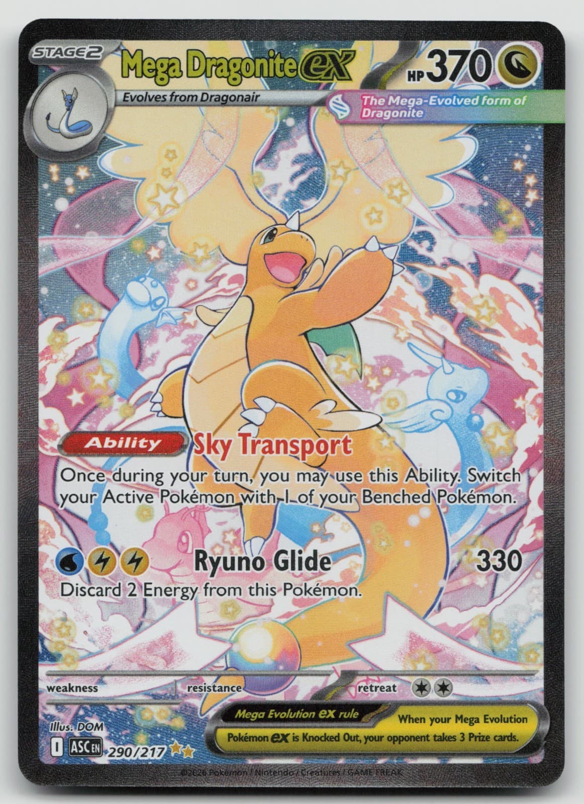 Mega Dragonite ex SIR Ascended Heroes 290/217 English Pokémon TCG NM