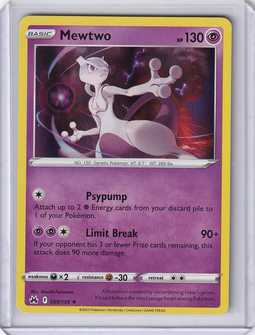 Mewtwo 059/159 SWSH: Crown Zenith Holo - Pokemon TCG - NM