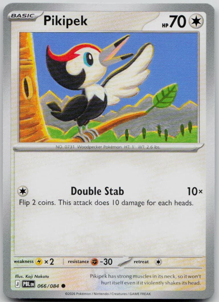 PIKIPEK 066/084 COMMON PITCH BLACK POKEMON LIGHTLY PLAYED