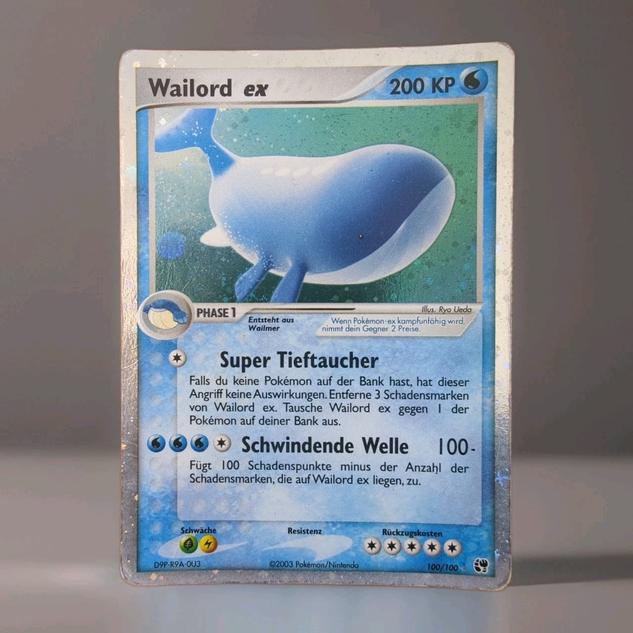 Wailord ex Pokemon Karte Deutsch 100/100 EX Sandsturm