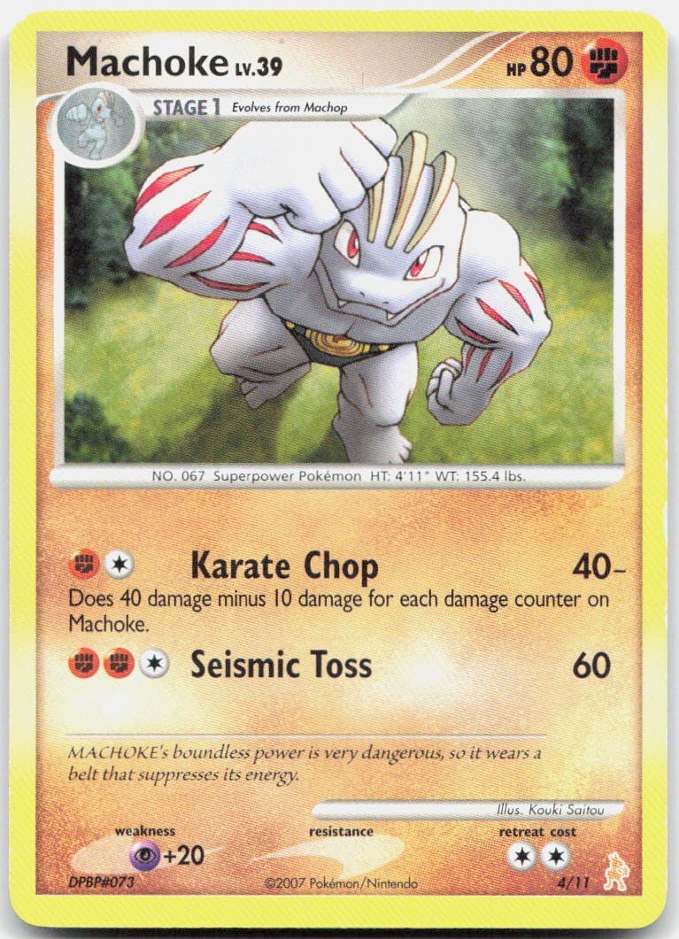 Machoke 4/11 Common DP Trainer Kit: Manaphy & Lucario Pokemon Moderately Played