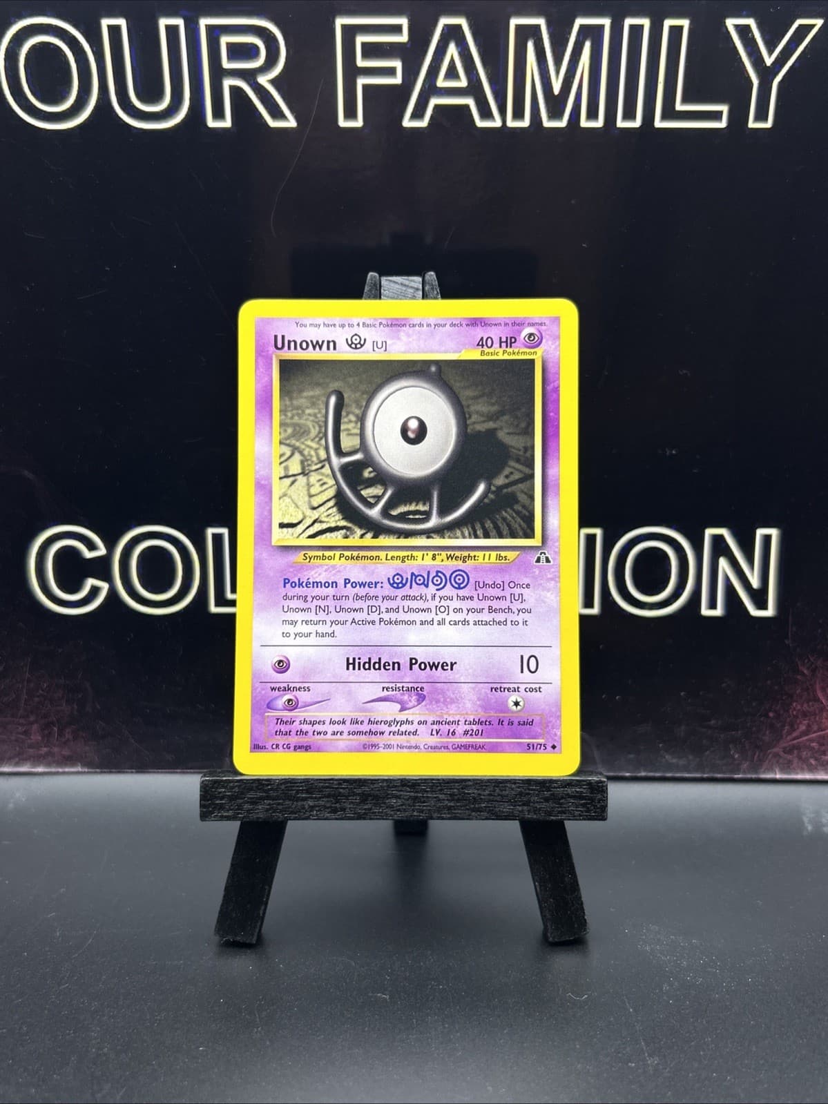 Unown U 51/75 Uncommon Neo Discovery Pokemon Trading Card TCG WOTC