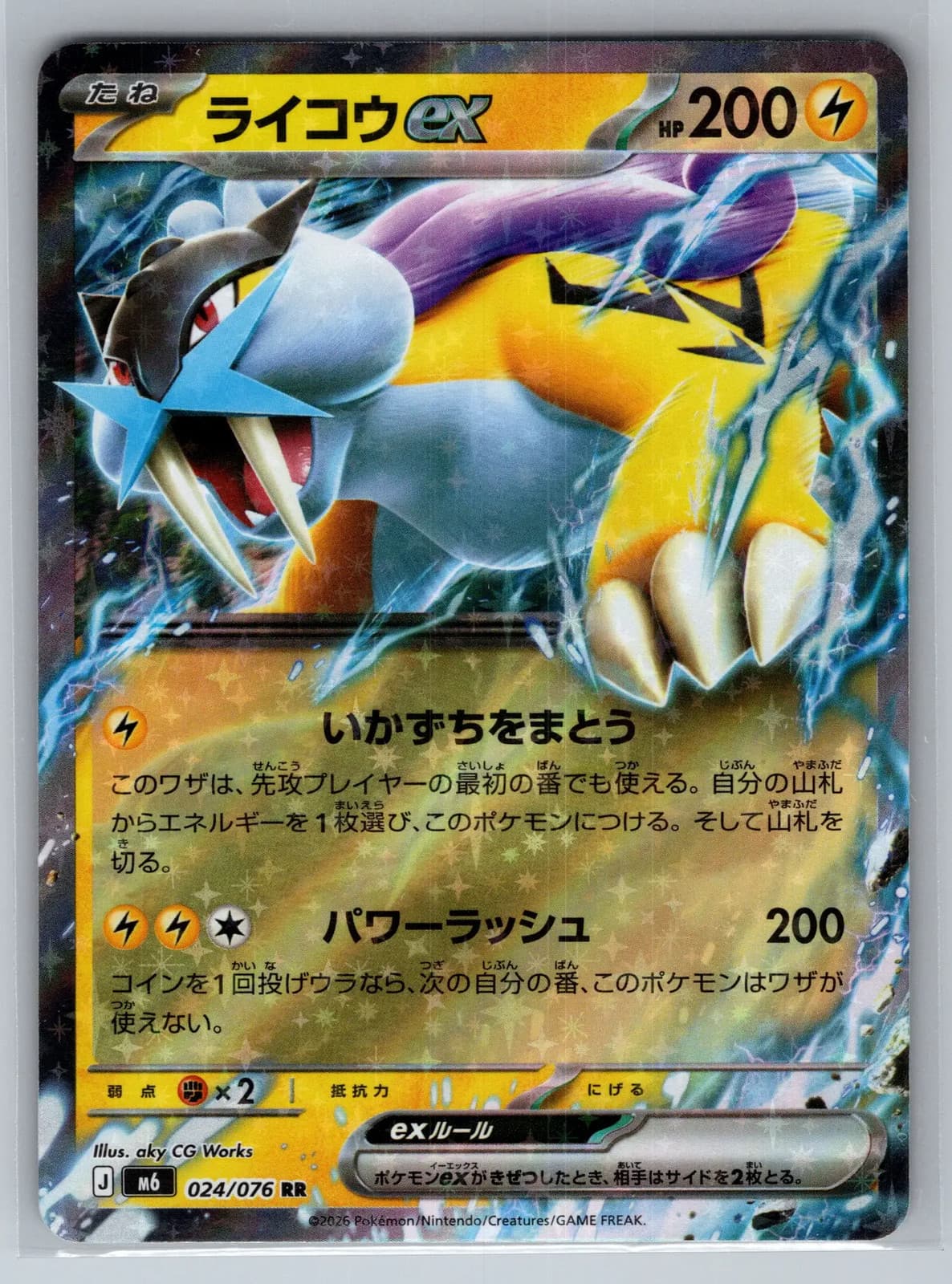 Raikou ex 024/076 Japanese Double Rare Pokemon TCG NM