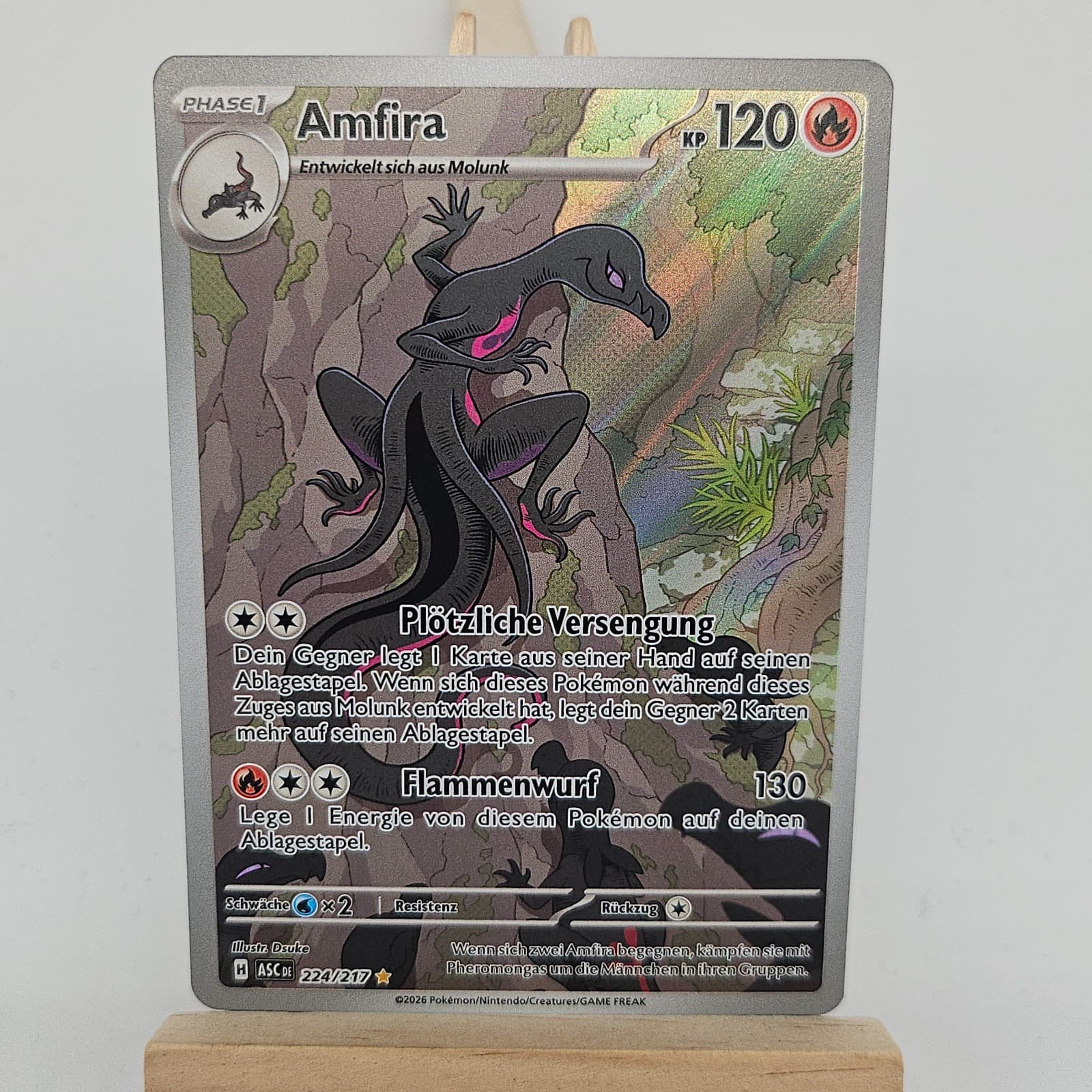 Pokemon Karte: Amfira 224/217 Erhabene Helden Near Mint Deutsch IR