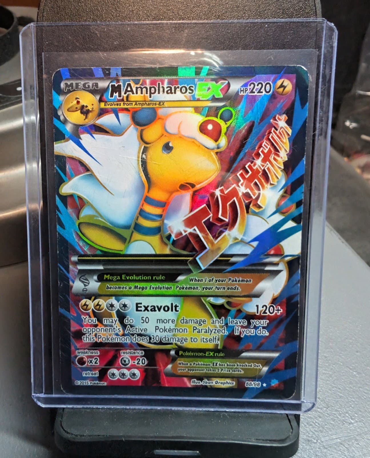 The Pokémon Company M Ampharos EX 88/98 XY Ancient Origins Full Art Holo 220