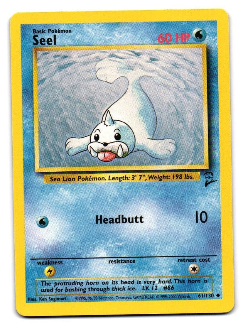 SEEL 61/130 BASE SET 2 UNCOMMON LIGHTLY PLAYED POKEMON TCG