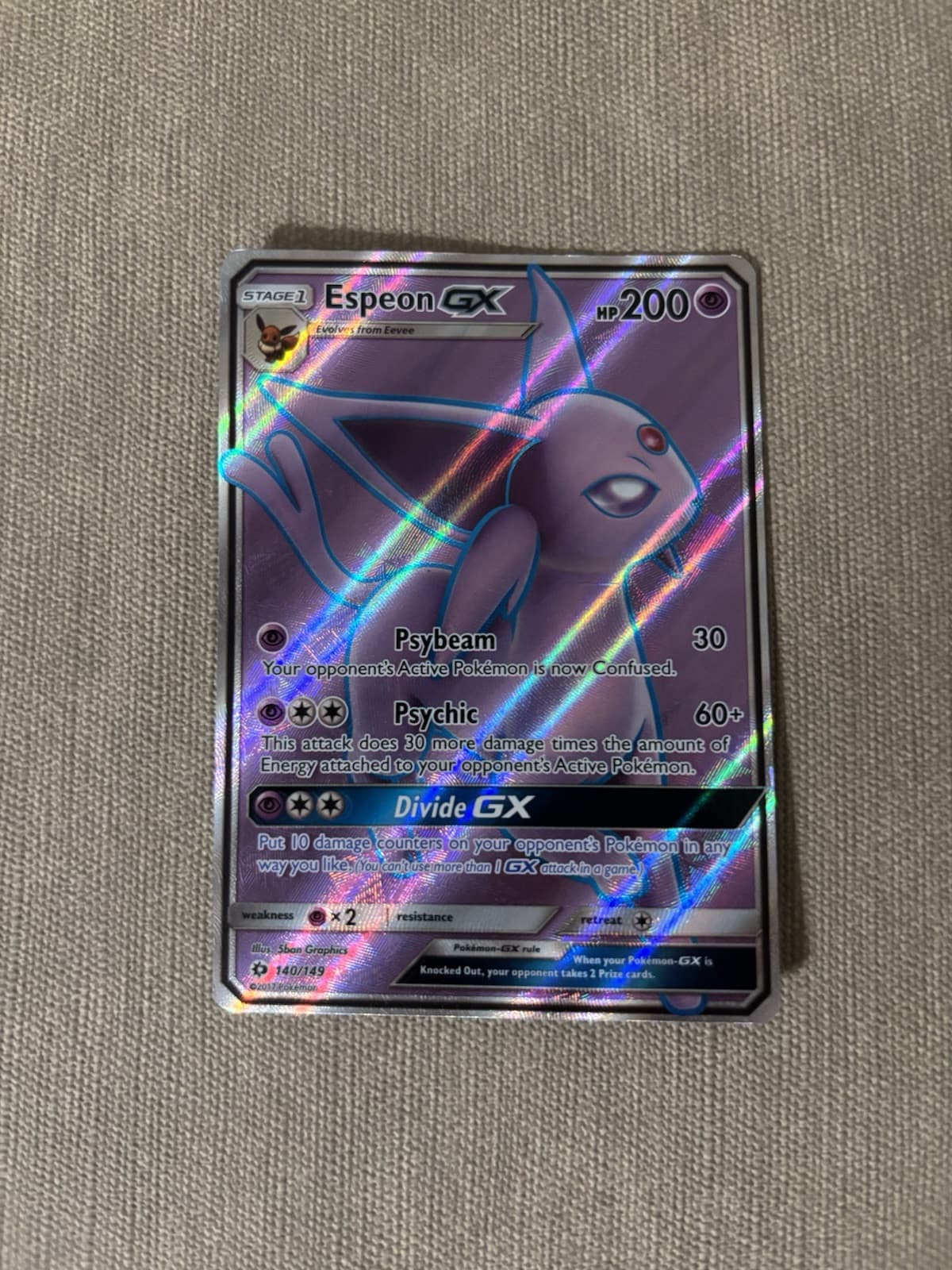 🔥Pokémon Sun & Moon Espeon Gx 140/149 Full Art Sole E Luna Eng🔥