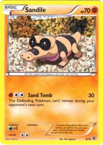 Lightly Played Sandile - 8/12 - Holo - McDonald's - 2011 Pokemon McDonald's Prom