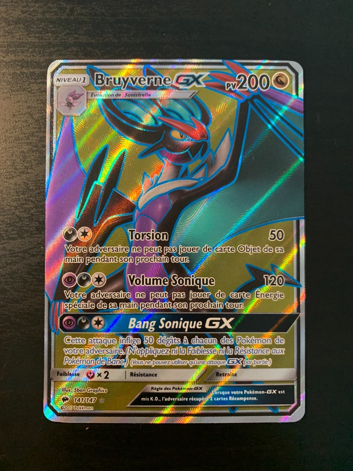 Carte Pokémon Bruyverne GX 141/147 SL3 Soleil & Lune Ombres Ardentes FR