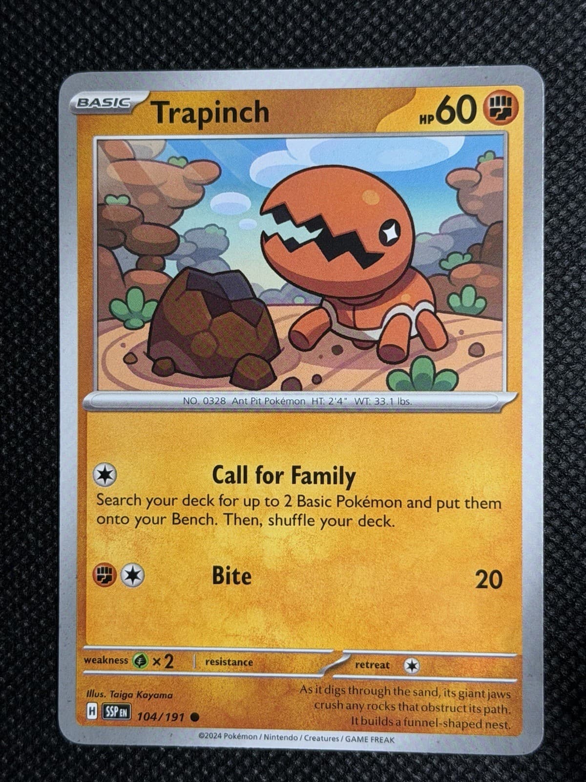 Trapinch 104/191 Common Surging Sparks Pokemon Near Mint