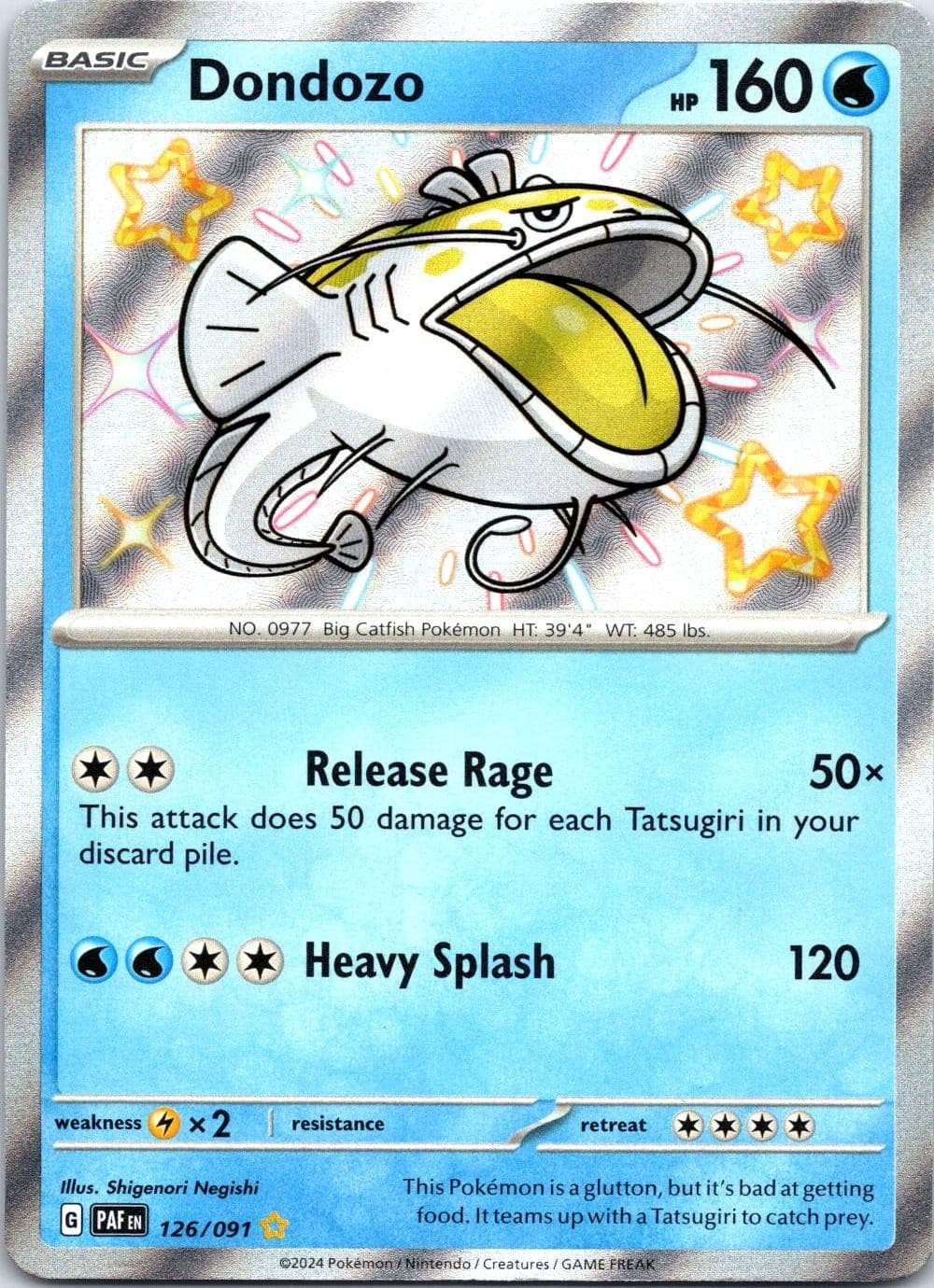 Dondozo 126/091 Shiny Rare Paldean Fates Pokemon Holo Near Mint