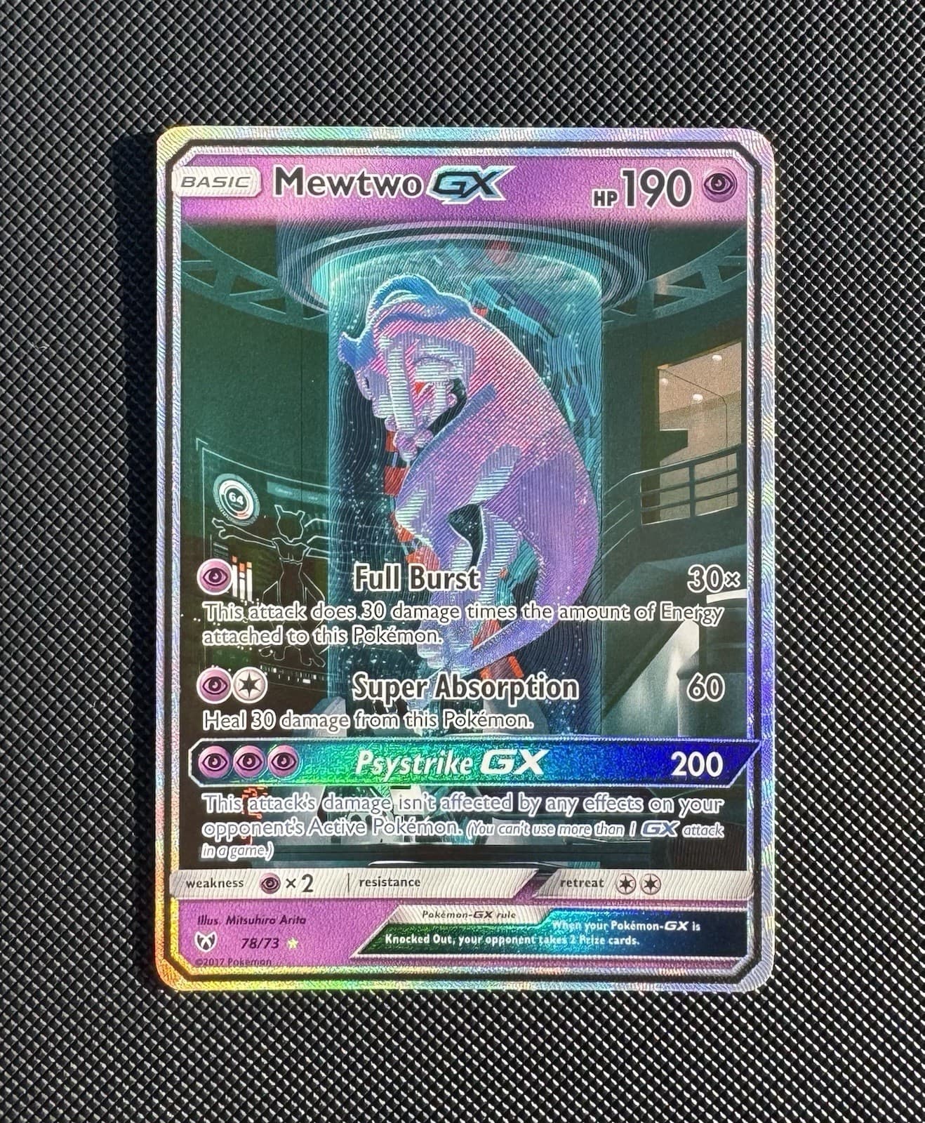 Pokémon Mewtwo GX 78/73 Shining Legends Secret Rare Holo English “Mewtube” TCG