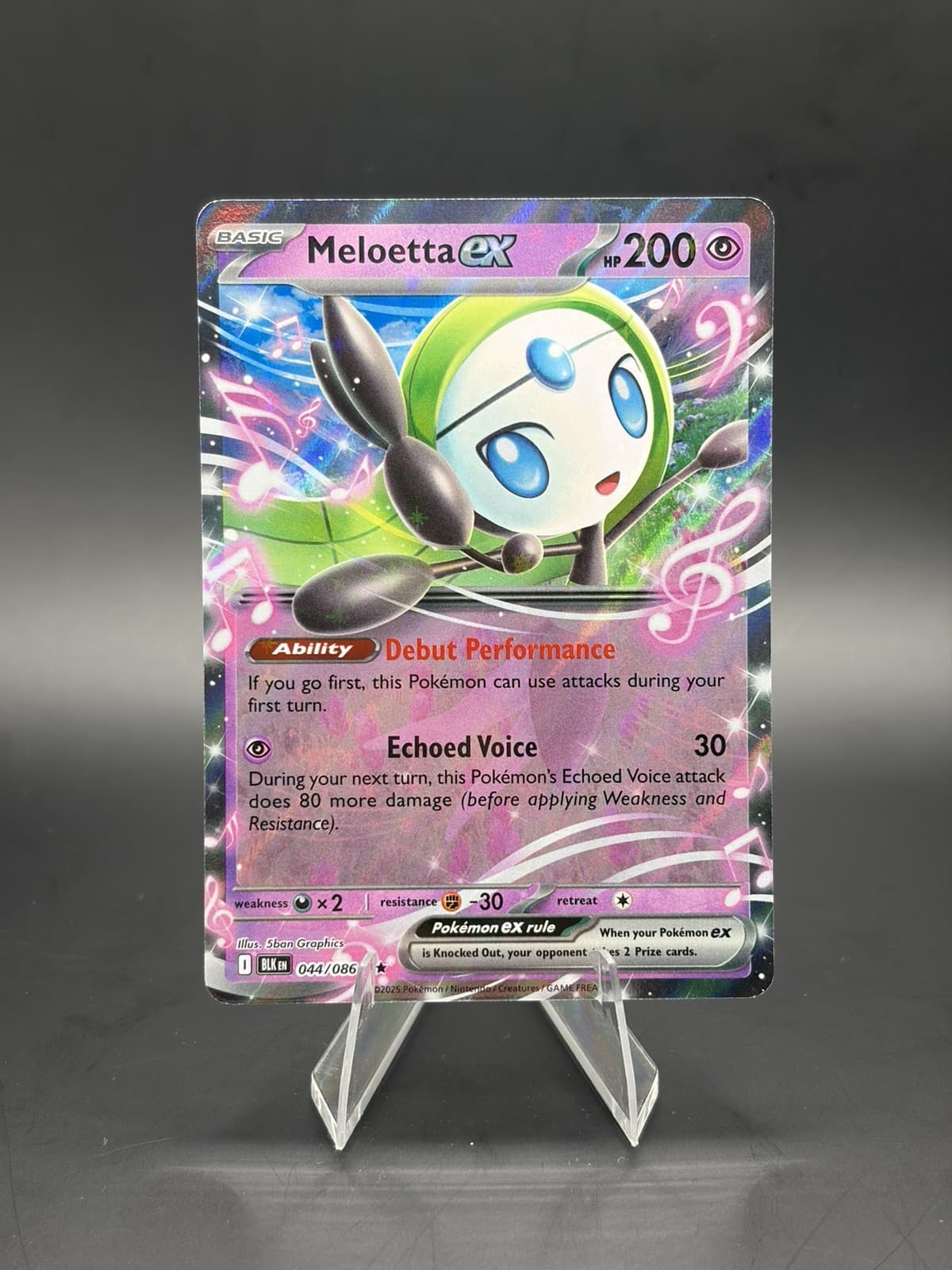 Pokemon TCG Meloetta EX -Holo Double Rare 44/86 Black Bolt