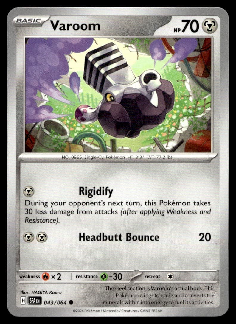 Varoom 43/64 Pokemon Card Shrouded Fable Common 70 HP Lightly Played AD