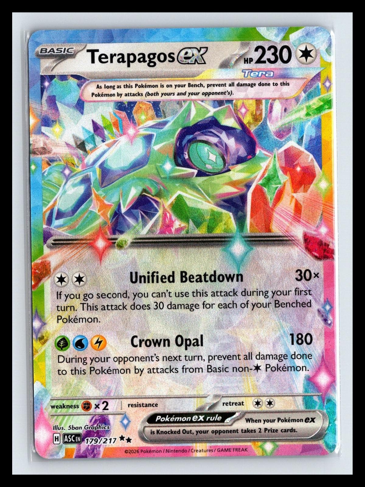 NM Holo Terapagos ex Ascended Heroes 179/217 UR Pokemon Card