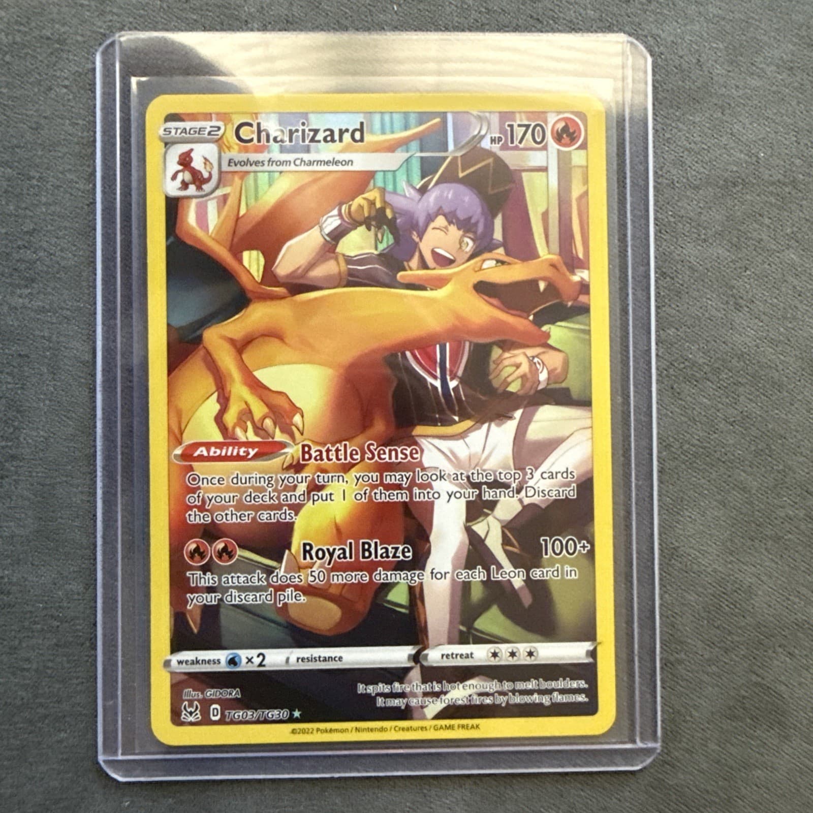 Charizard TG03/TG30 SWSH11: Lost Origin Trainer Gallery Holo Pokemon Laughing NM