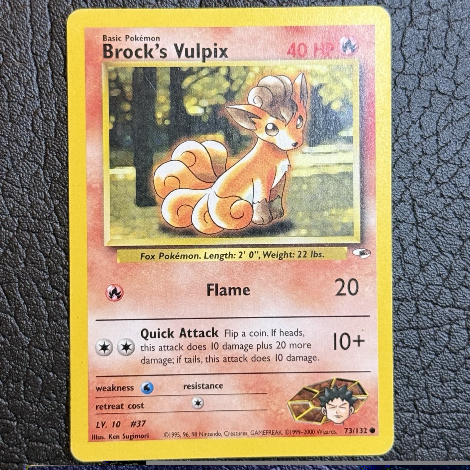 Brock's Vulpix 73/132 Common Gym Heroes Pokemon Unlimited Lightly Played