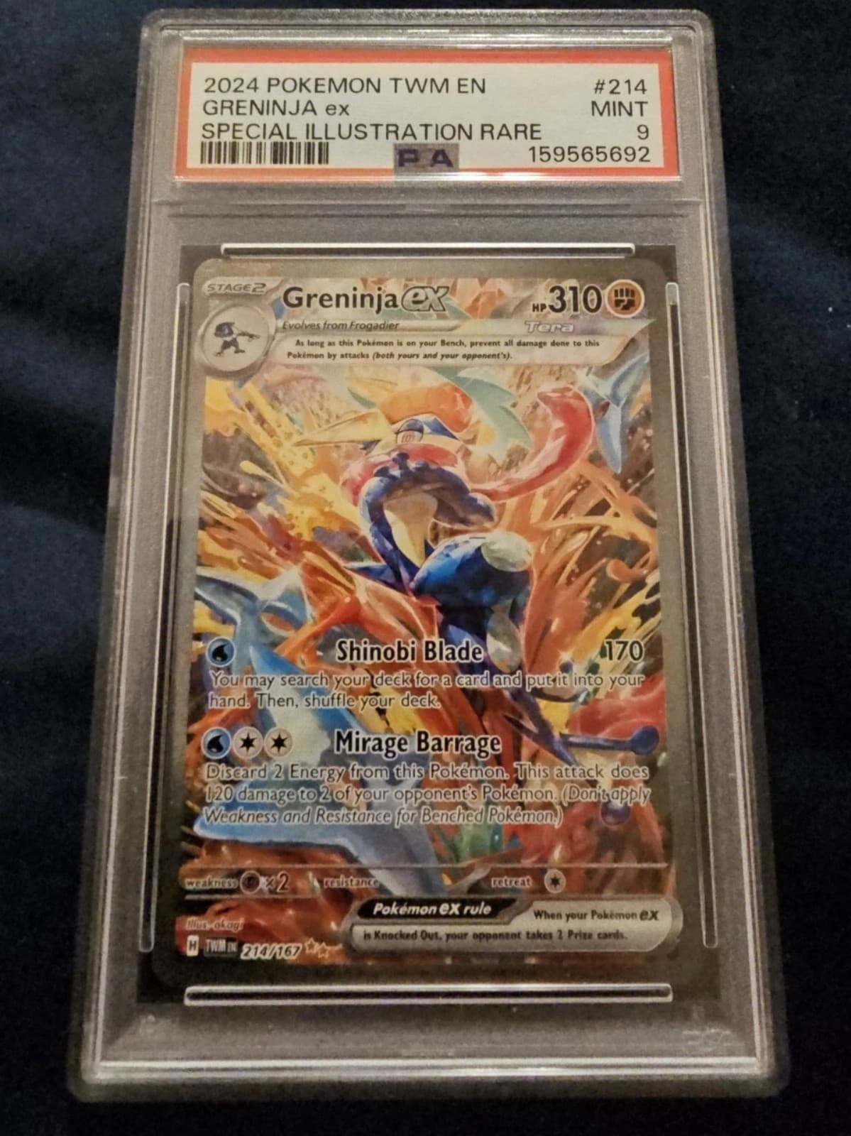 Greninja ex 214/167 Sv06: Twilight Masquerade Holo - PSA 9