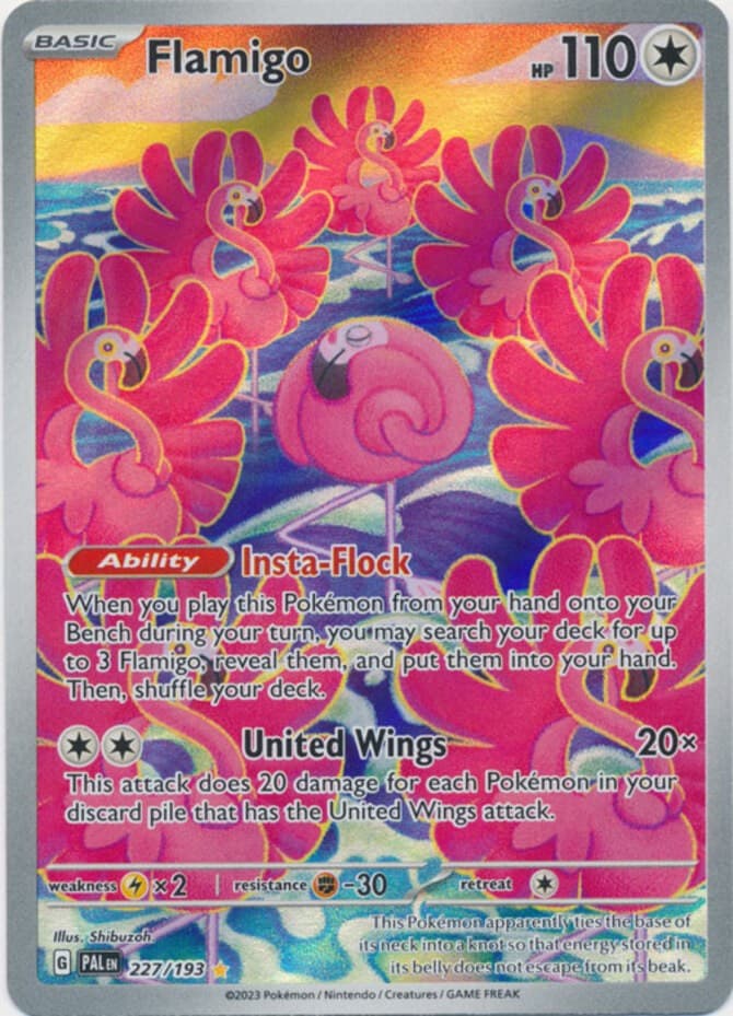 1x Flamigo - 227/193 - Illustration Rare NM-Mint Pokemon SV02 - Paldea Evolved