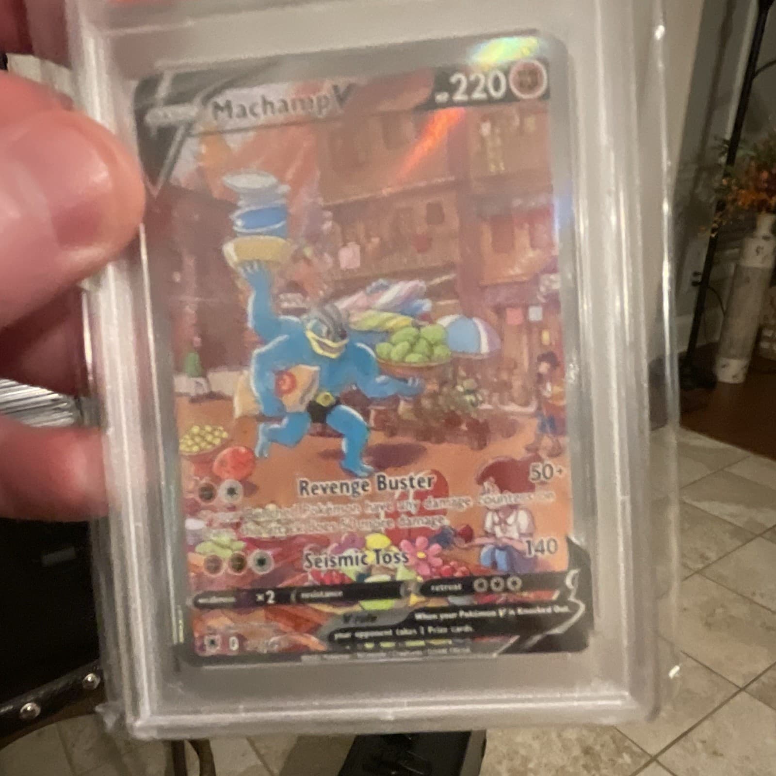 Pokemon TCG SWSH Astral Radiance Machamp V 172/189 Full Art Holo PSA 9