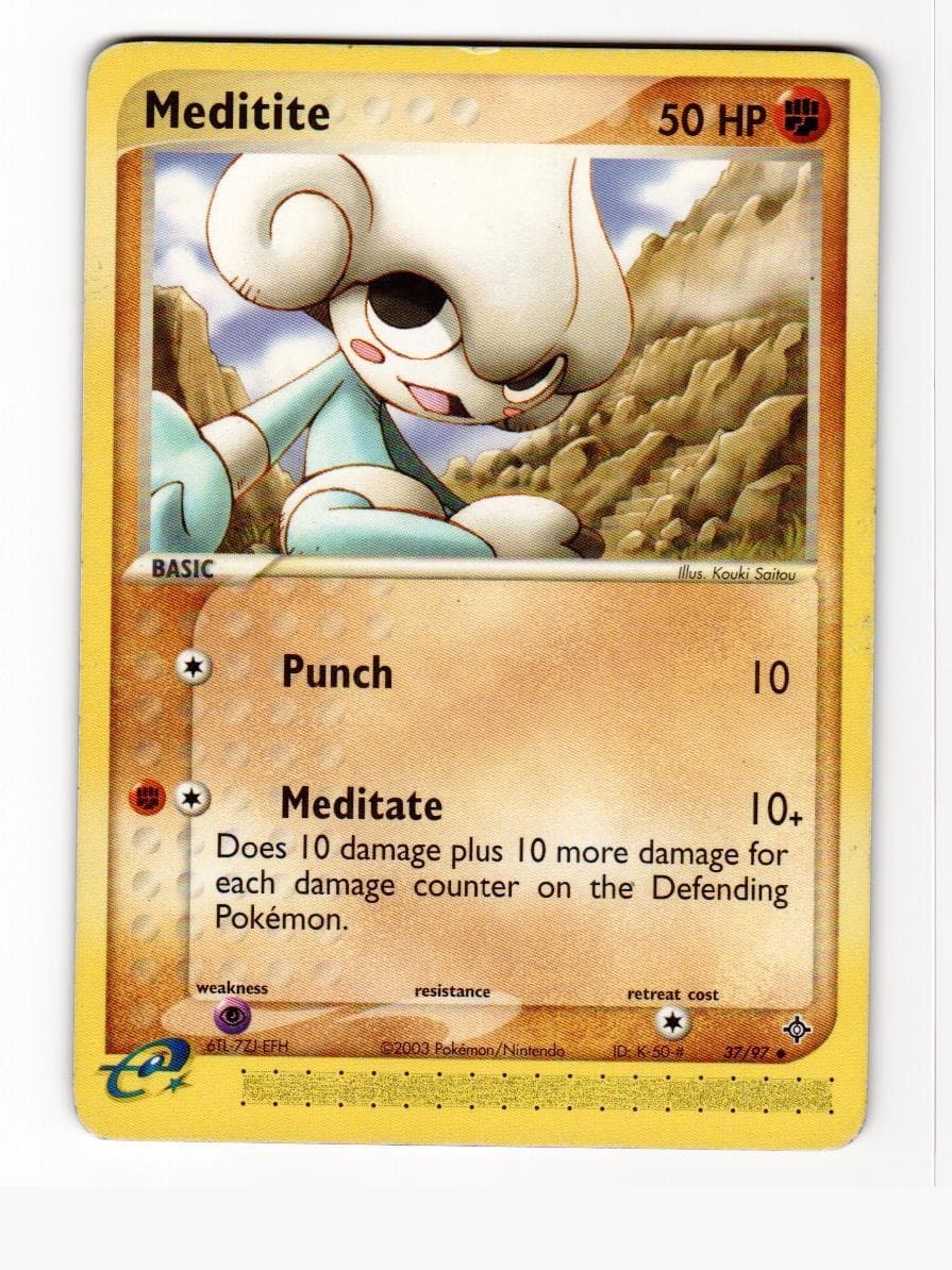 Meditite 37/97 Uncommon Dragon Pokemon Moderately Played