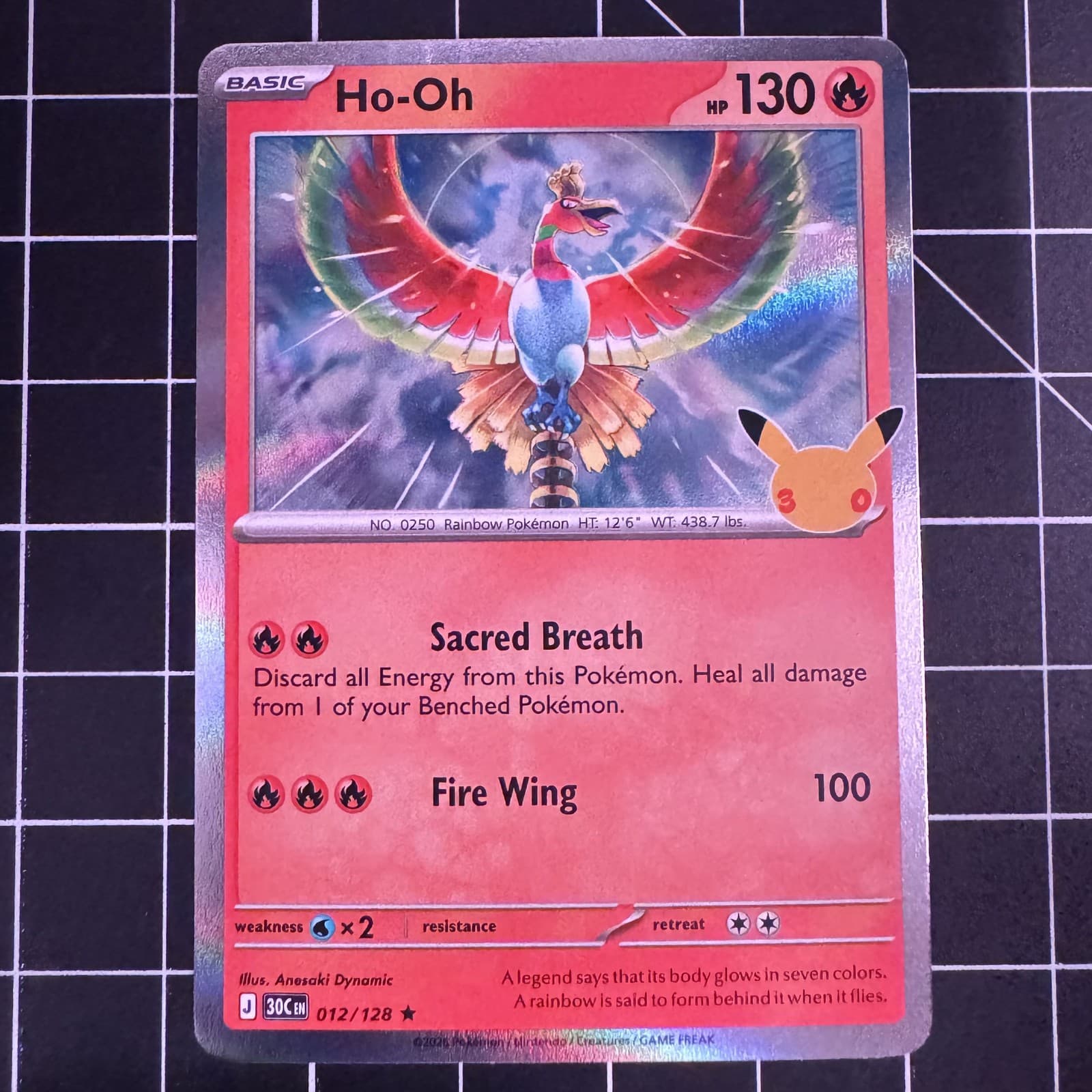 Ho-Oh 012/128 30th Celebration R Holo NM Pokémon — English