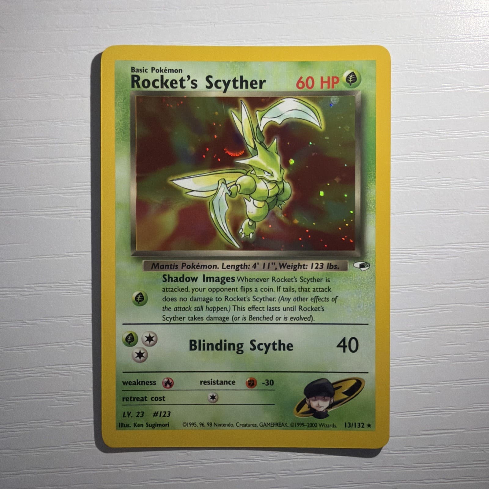Pokemon Rocket's Scyther 13/132 Rare Gym Heroes Pokemon Unlimited Holo NM